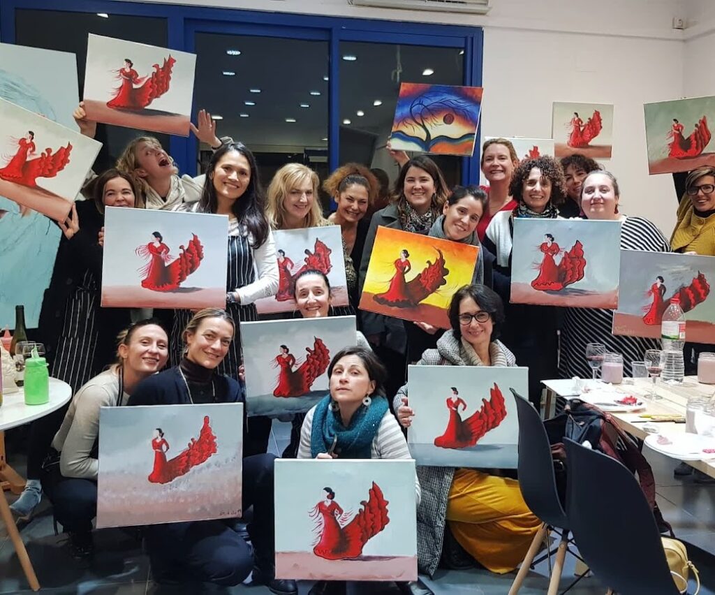 Team building de pintura y vino en Madrid